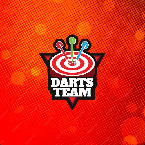 Tournament design with the title 'Darts Team - A Logo That Unites Players & Enthusiasts'
