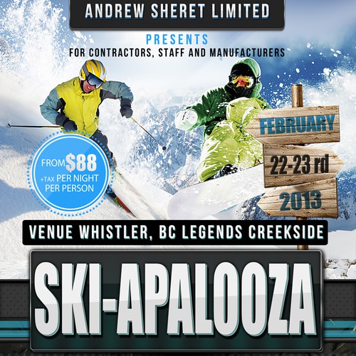 Skiing design with the title 'Andrew Sheret Limited'