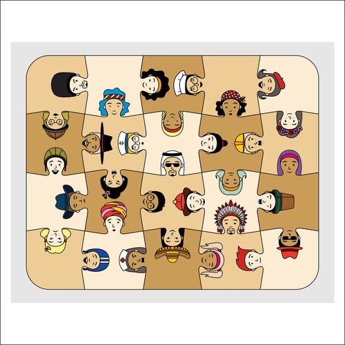 Face illustration with the title 'Puzzle with twist'