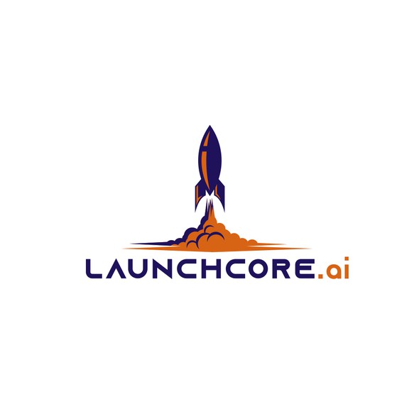 Spaceship design with the title 'Rocket launch logo'