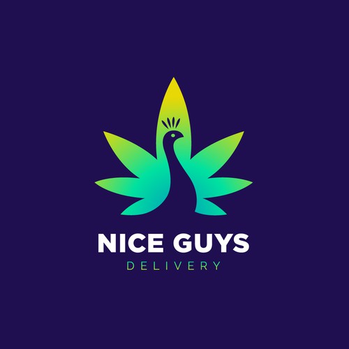 High design with the title 'Creative logo for marijuana delivery.'