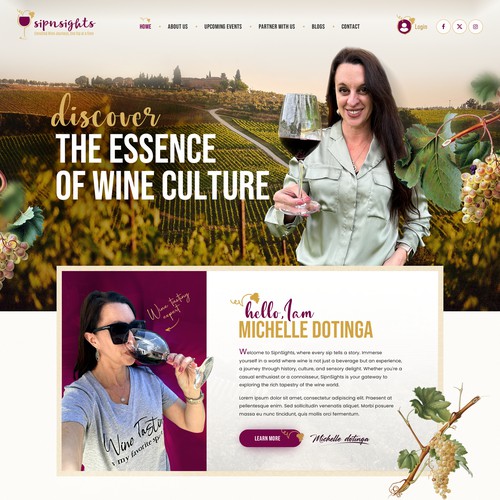 Grape design with the title 'Creative Wine Website'