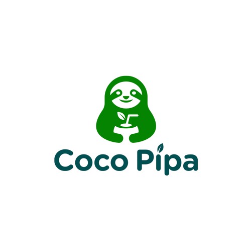Sloth design with the title 'Coco Pípa'
