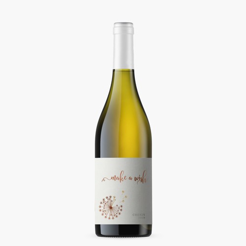 Dandelion design with the title 'Poetic concept for wine label'