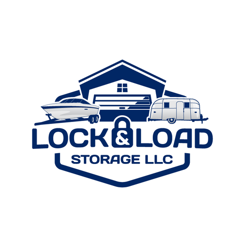 RV logo with the title 'Lock & Load Storage'