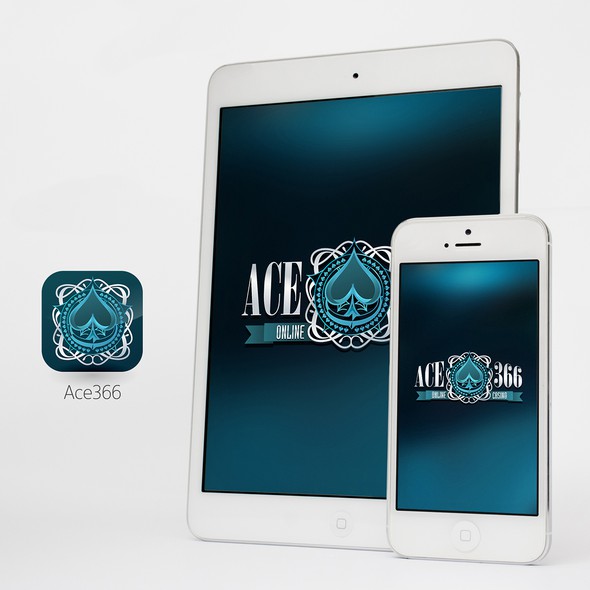 Ace spade logo with the title 'Online Casino logo and app icon'