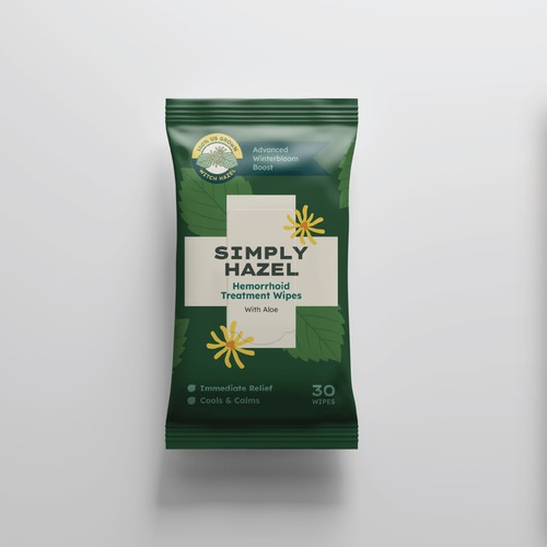 Botanical packaging with the title 'Wipes Packaging'