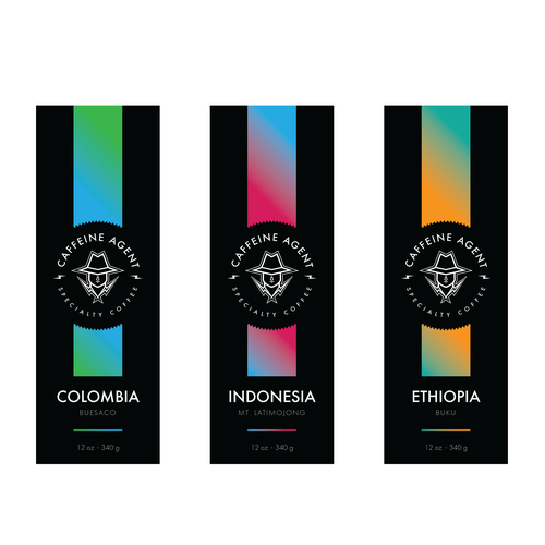 Coffee label with the title 'Coffee Packaging Label'