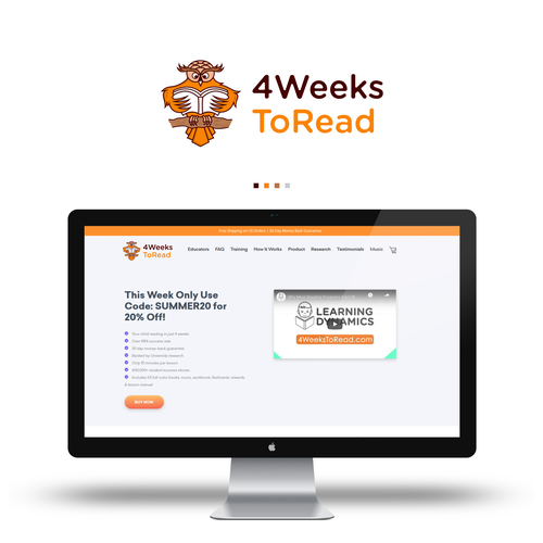 Book brand with the title '4WeeksToRead'