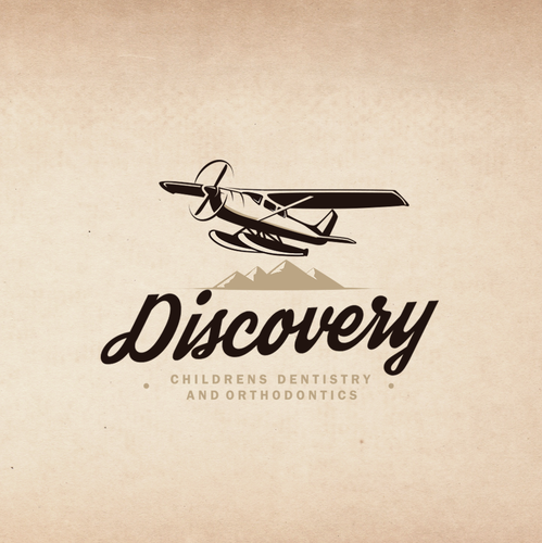 Discovery design with the title 'Vintage seaplane illustration logo for "Discovery Childrens Dentristry And Orthodontics"'