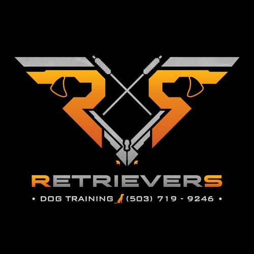 Duck hunting logo with the title 'R&S Retrievers - Logo Design'
