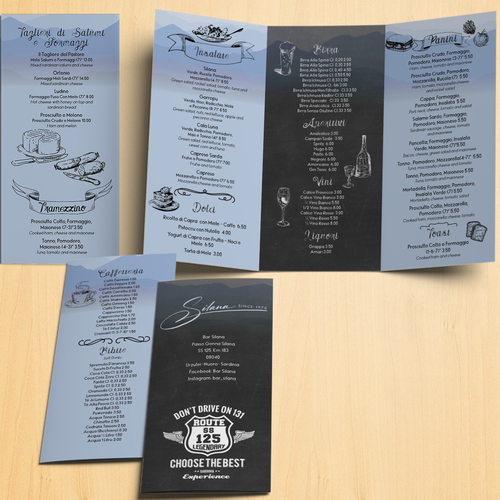 Chalkboard design with the title 'Vintage styled menu'