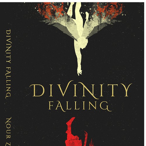 Red book cover with the title 'Divinity Falling'