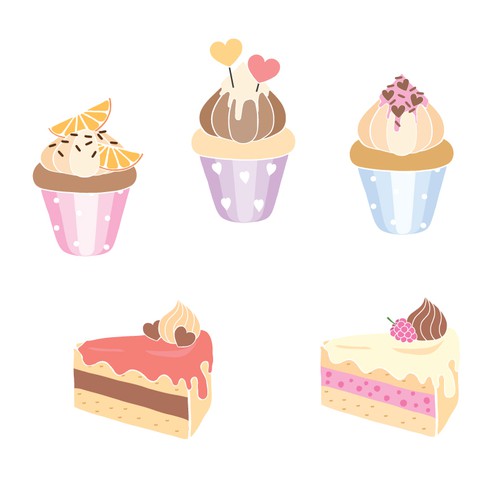 Pastel artwork with the title 'Stickers for  collage app'