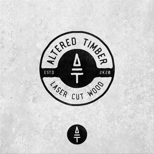 Timber logo with the title 'vintage logo laser cut wood'
