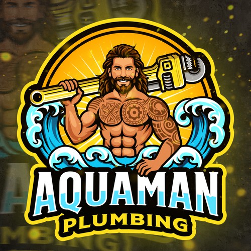 Wrench logo with the title 'Aquaman Plumbing'