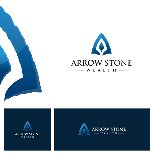 Stone design with the title 'Arrow Stone Wealth Logo'