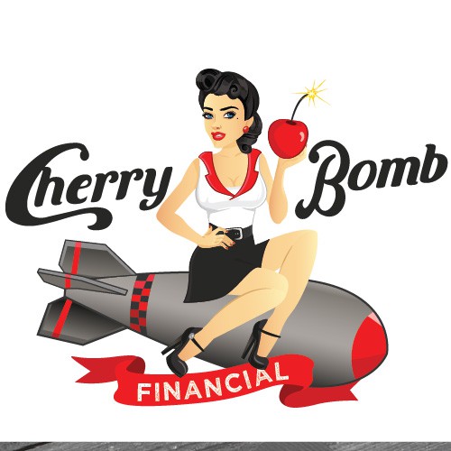 Vintage design logo with the title 'vintage cherry bomb'