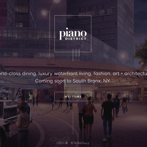 Luxury website with the title 'Home page for a luxury waterfront development.'