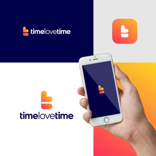 Time logo with the title 'initial letter t+love logo design for timelovetime'