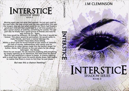 Professional book cover with the title 'Interstice'