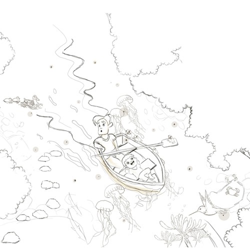 Education illustration with the title 'Scenes from natures'