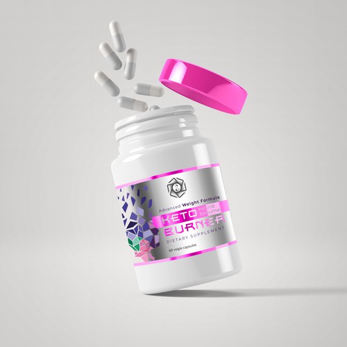 Dietary supplement label with the title 'Keto Burner label concept'