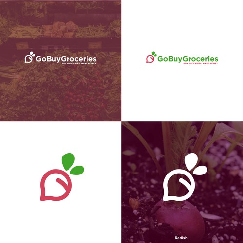 Radish design with the title 'Radish Vegetable Logo'
