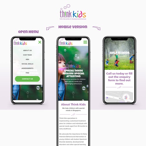 Kid design with the title 'Re-Design Child Psychologist Website'