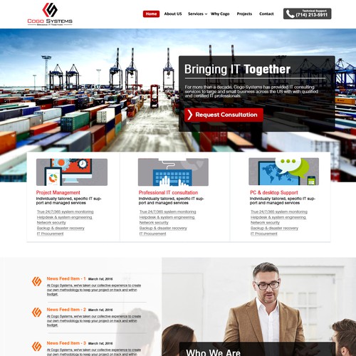 Logistics website with the title ' IT consulting website'