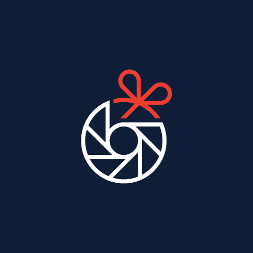 Lens logo with the title 'Photo gift'