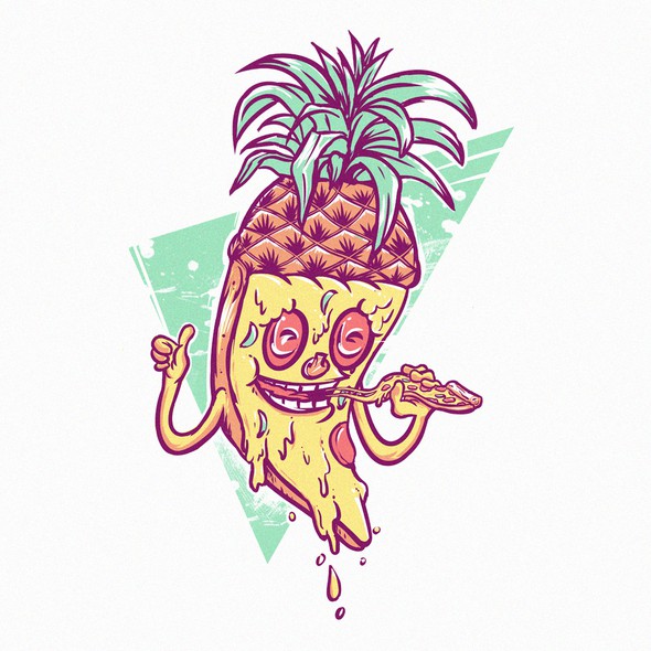 Cheese design with the title 'Pineapple-Pizza-Love'