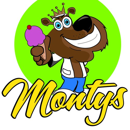 Chartreuse logo with the title 'Greate a vibrant logo featuring a dog for a icecream/milkshake shop'