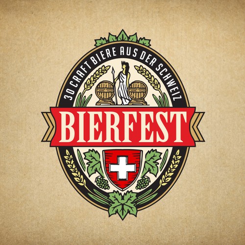 Festival logo with the title 'Logo for the largest beer festival in Switzerland'