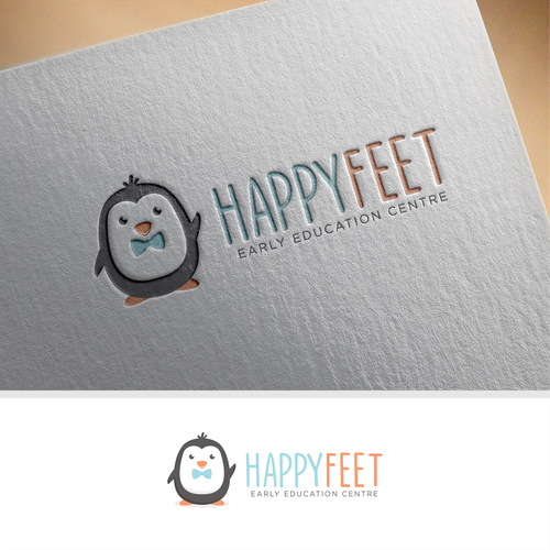 Childcare logo with the title 'Happy Feet'