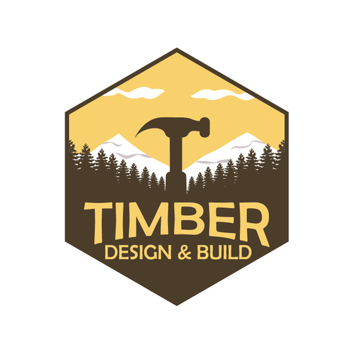 Woods design with the title 'Hexagon shaped vintage logo for bespoke timber design build'
