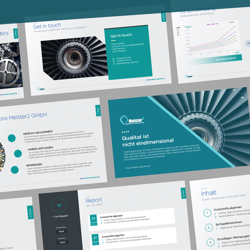 Annual report design with the title 'PowerPoint template'