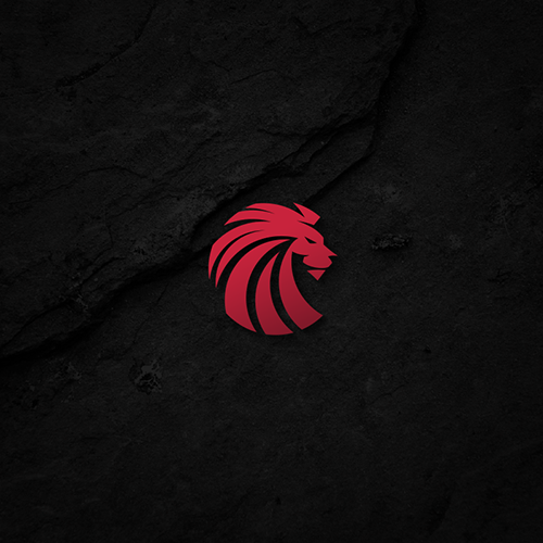 Black lion logo with the title 'Lion Logo for Sport Brand'