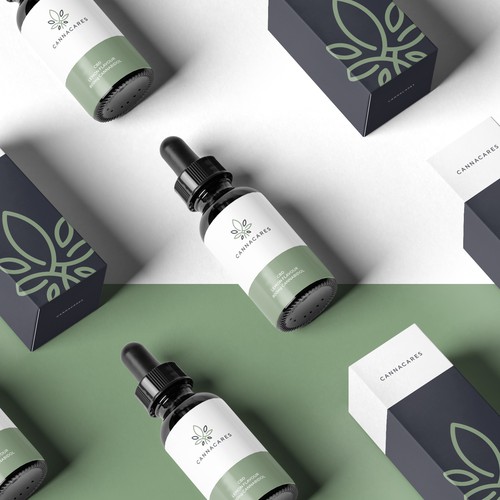 Hemp oil packaging with the title 'Hemp Oil Label and Packaging Design'