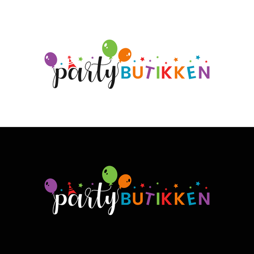 Balloon logo with the title 'Party Butikken'