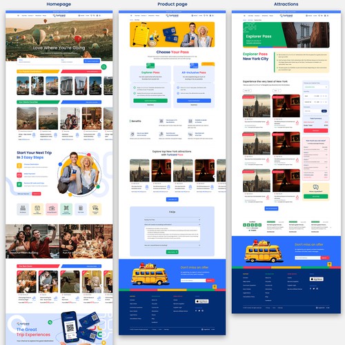 Travel agency website with the title 'Turicard Website - Winner'