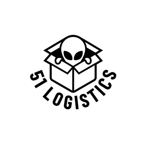Alien logo with the title 'Unique Shipping company Logo design'
