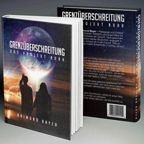 Space book cover with the title 'Das Project Noah Book Cover'