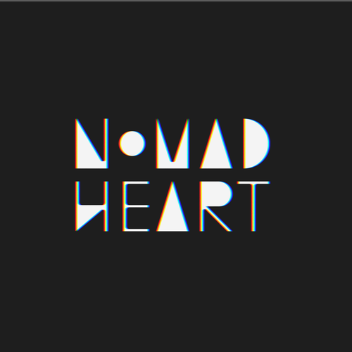Primitive logo with the title 'Nomad Heart Logotype: Art Deco Nomadic Reinvention'