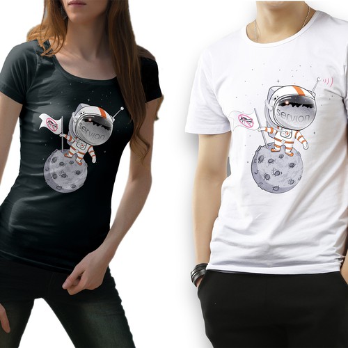 Astronaut t-shirt with the title 'Astronaut on the moon. Stop UFO'