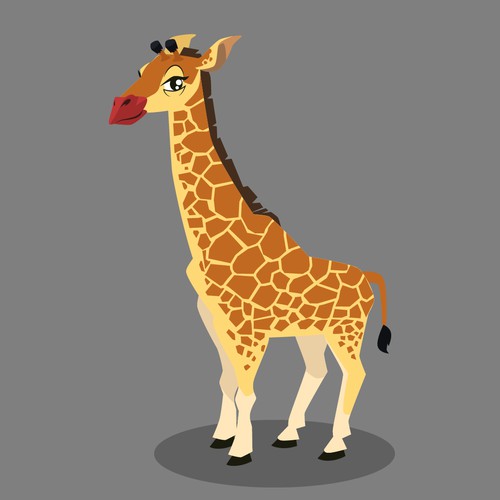 Giraffe design with the title 'character giraffe illustration'