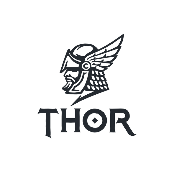 Thor logo with the title 'Thor logo design'