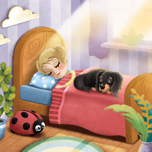 Illustrative artwork with the title 'Paisley and the Missing Yellow Ball Book Illustration'