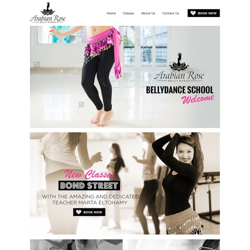 Course website with the title 'Bellydance School'