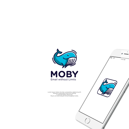 Whale design with the title 'MOBY '